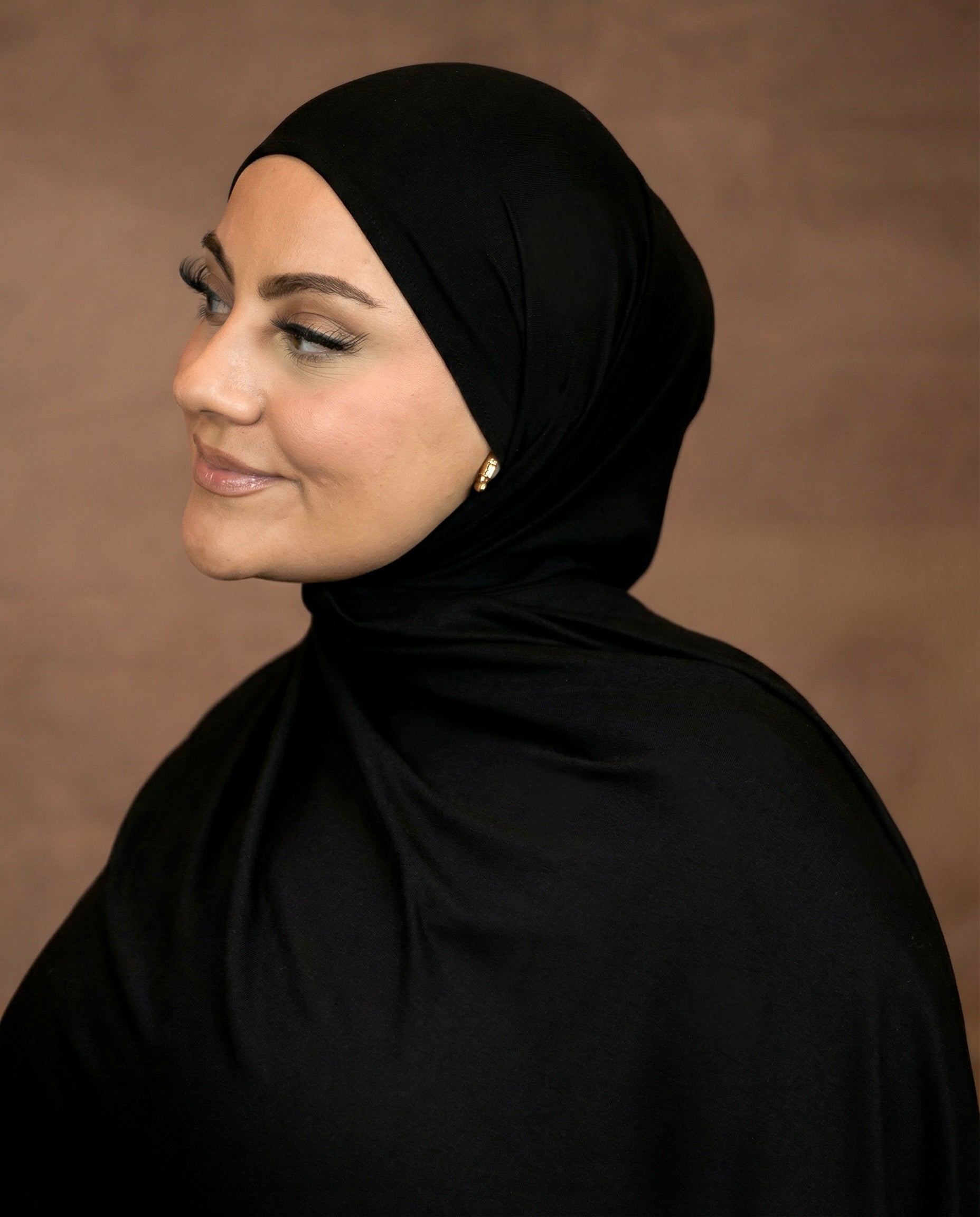 ENYSSA JERSEY SCHAL - SCHWARZ