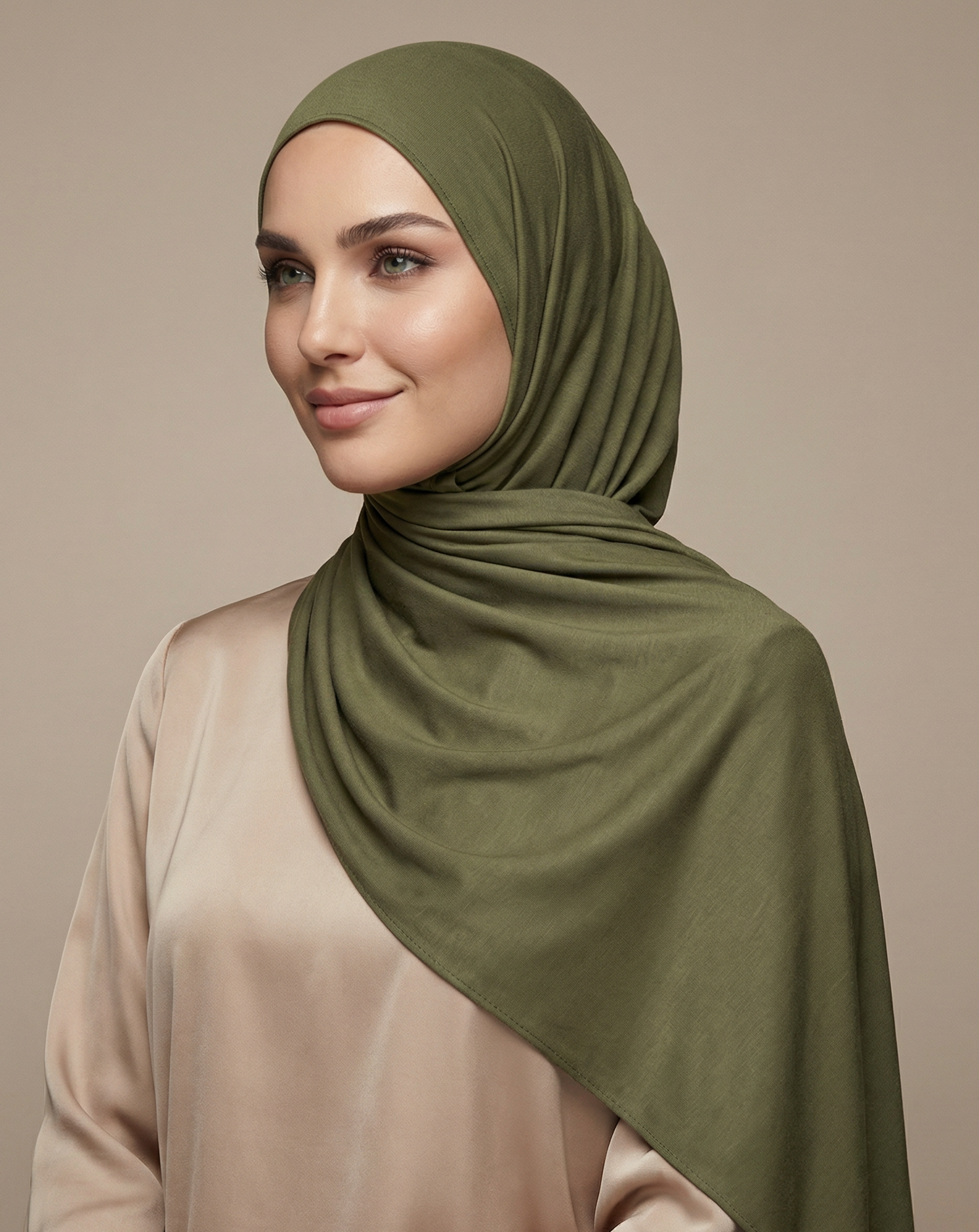 ENYSSA JERSEY SCHAL - OLIVE
