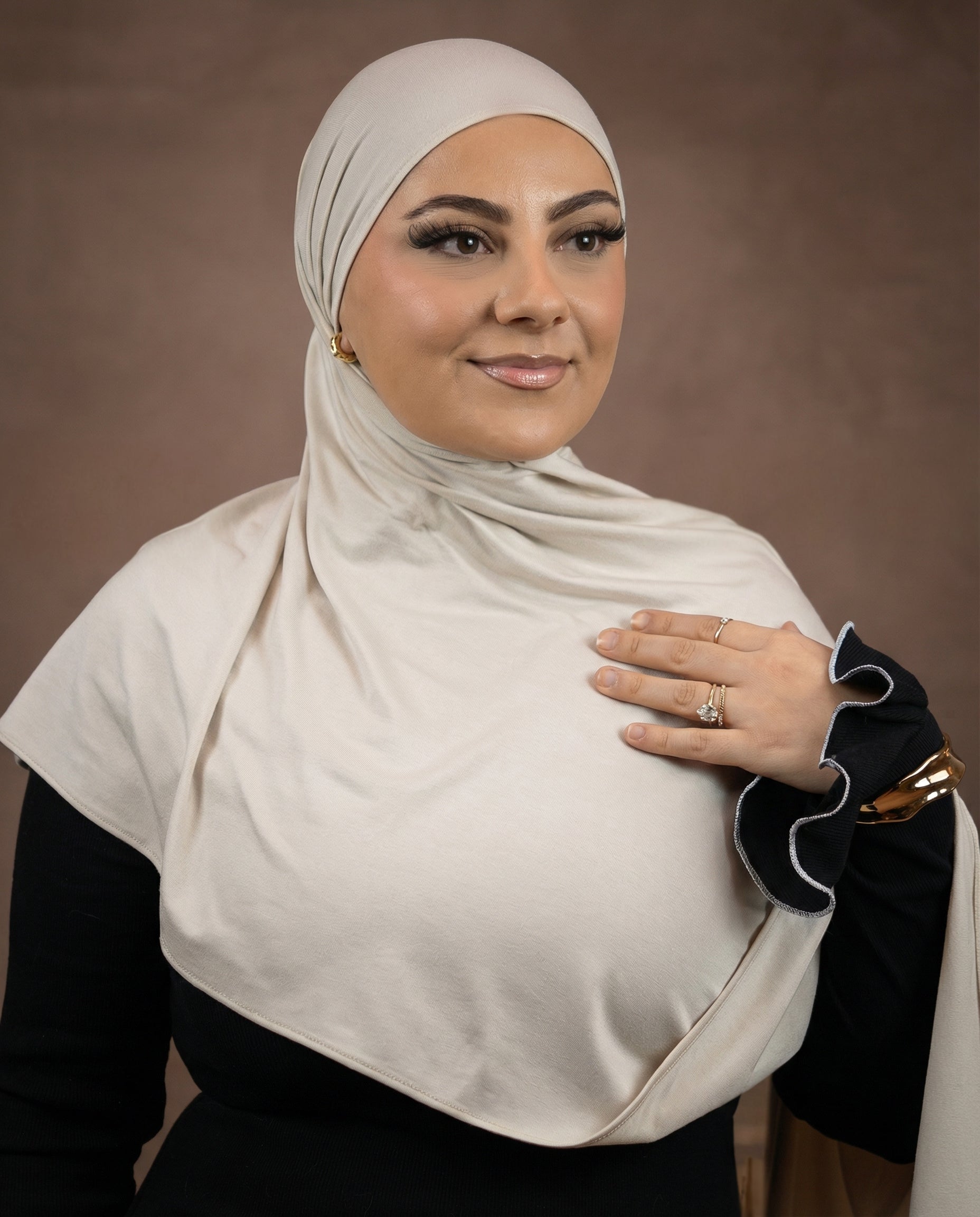 ENYSSA JERSEY SCHAL - BEIGE