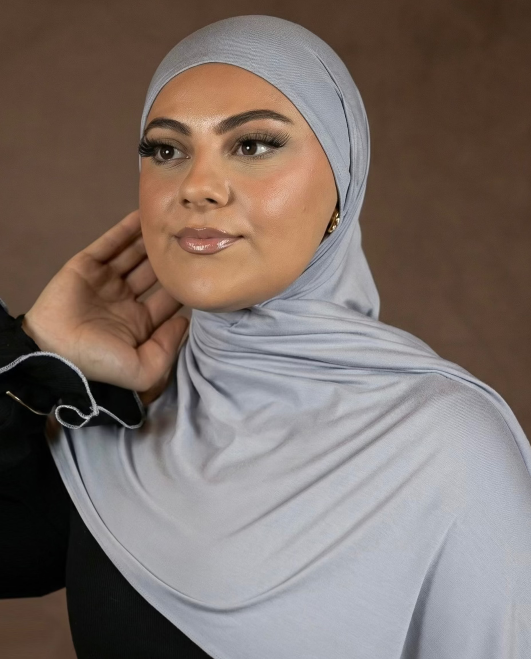 ENYSSA JERSEY SCHAL - HELL GRAU