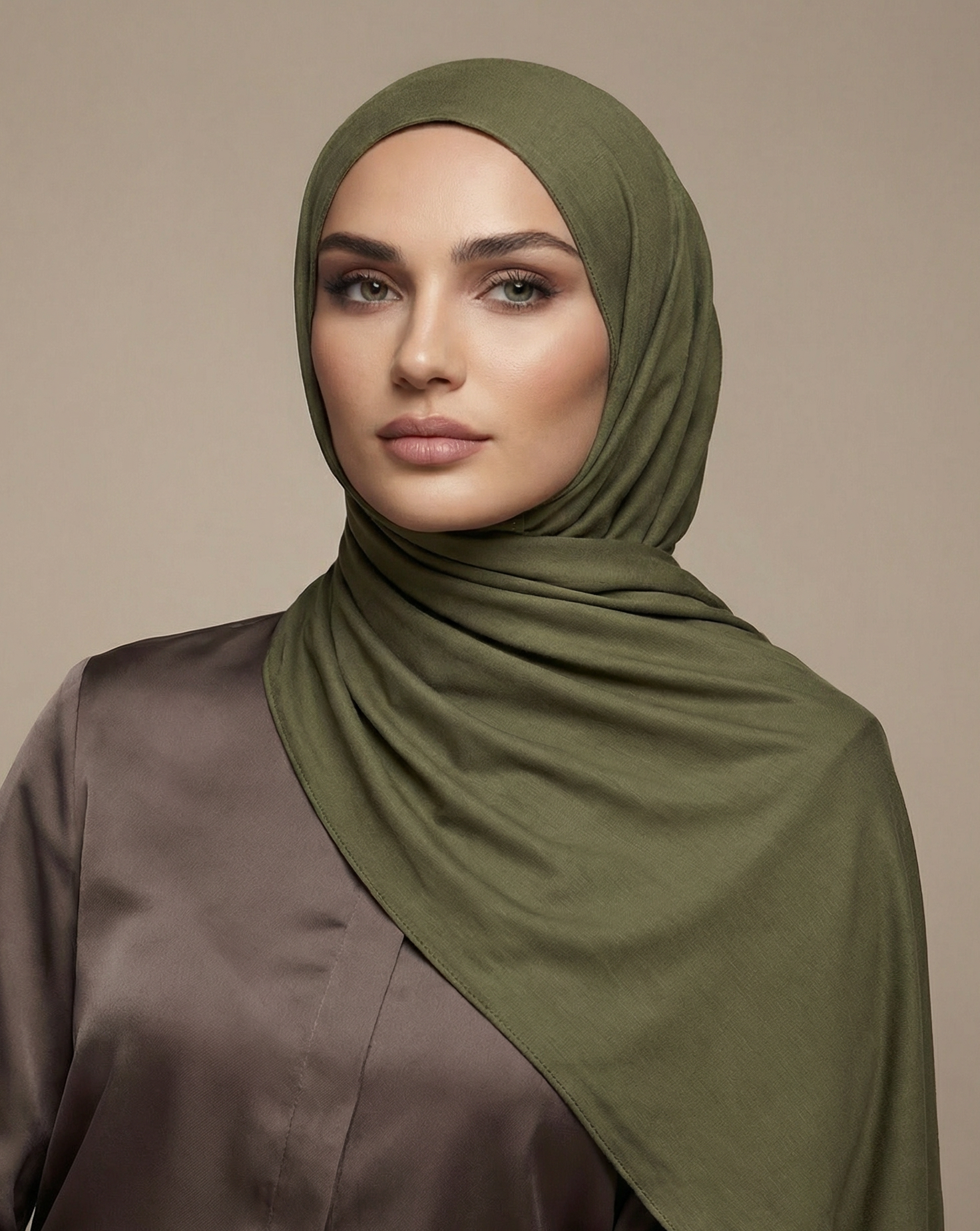 ENYSSA JERSEY SCHAL - OLIVE